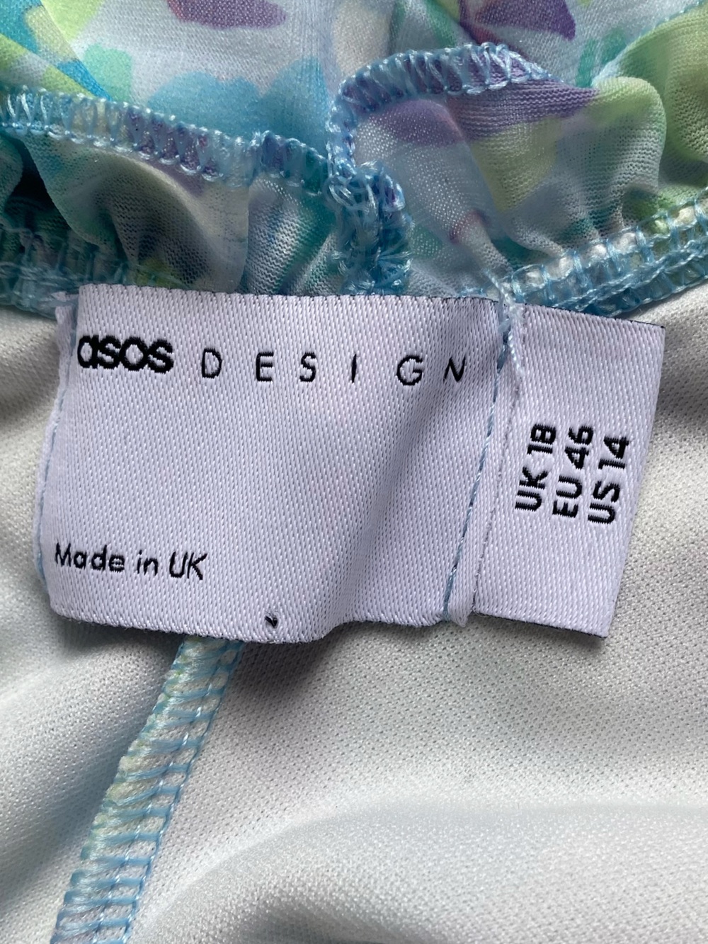 AWT ASOS Desing Curve Floral Tie Waist Mini Dress Size 18 - Picture 11 of 14